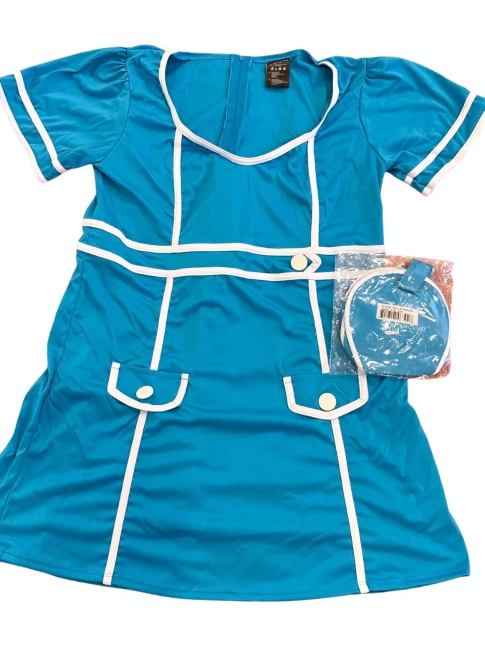 Leg Avenue Classic Flight Attendant Costume - Blue/White